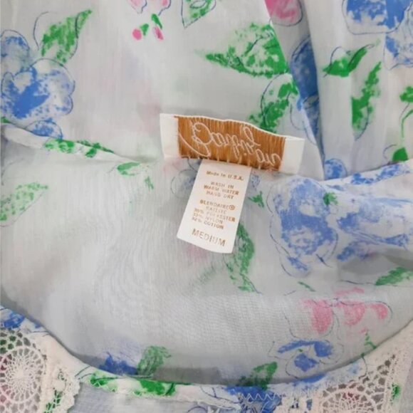 Vtg 70s floral cotton blend nightgown - Barbizon brand - Picture 6 of 11
